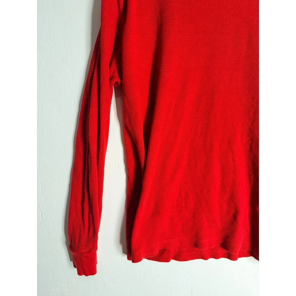 Polo Ralph Lauren Men XXL Red Waffle Knit Thermal Long Sleeve Custom Slim Fit